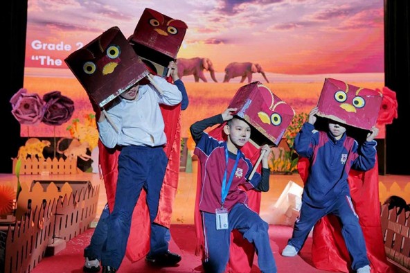 Students in a theatre production