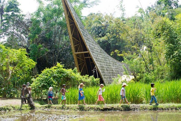 Children going for a walk outdoors