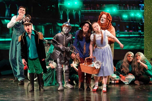 Students in a theatre production of Wizard of Oz